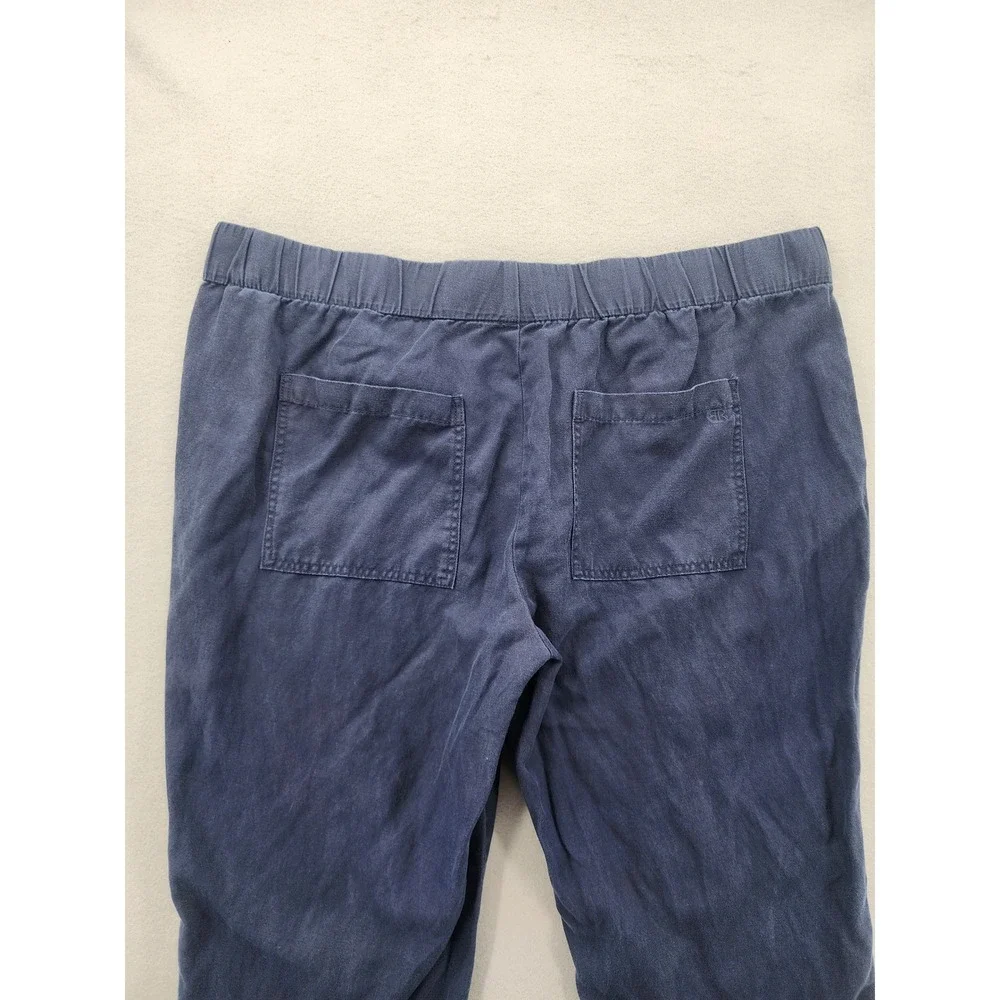 Banana Republic XXL Blue Lyocell Linen Cotton Pull On Utility Cropped Pants New